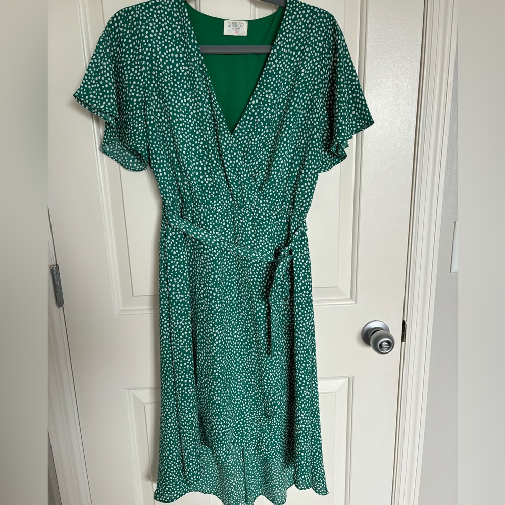 Sienna Sky High Low Faux Wrap Dress Size Medium